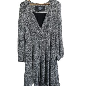 Womens S Maeve By Anthropologie Black & White Feminine Balloon Long Sleeve Dress